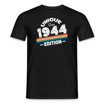 Unique Since 1944 Edition Birthday Vintage 1944 - Men's T-Shirt - black - Front - AI Model Male 178 light (178cm)