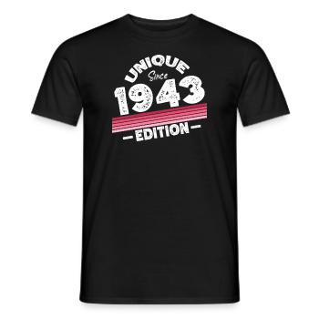 Unique depuis 1943 Edition Anniversaire Millésime 1943 - T-shirt homme - noir - Devant - AI Model Male 178 light (178cm)