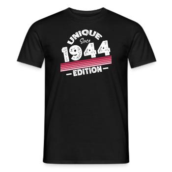 Unique Since 1944 Edition Birthday Vintage 1944 - Men's T-Shirt - black - Front - AI Model Male 178 light (178cm)