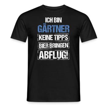 Ich bin Gärtner - Bier bringen und Abflug - Männer T-Shirt - Schwarz - Vorne - AI Model Male 178 light (178cm)