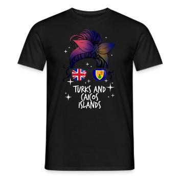 Turks et Caicos (Îles) - T-shirt homme - noir - Devant - AI Model Male 178 light (178cm)