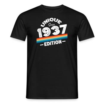 Unique depuis 1937 Edition Anniversaire Millésime 1937 - T-shirt homme - noir - Devant - AI Model Male 178 light (178cm)