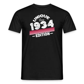 Unique depuis 1934 Edition Anniversaire Millésime 1934 - T-shirt homme - noir - Devant - AI Model Male 178 light (178cm)