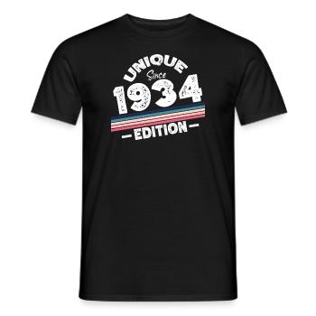 Unique depuis 1934 Edition Anniversaire Millésime 1934 - T-shirt homme - noir - Devant - AI Model Male 178 light (178cm)