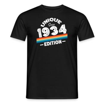 Unique depuis 1934 Edition Anniversaire Millésime 1934 - T-shirt homme - noir - Devant - AI Model Male 178 light (178cm)