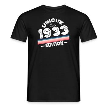 Unique depuis 1933 Edition Anniversaire Millésime 1933 - T-shirt homme - noir - Devant - AI Model Male 178 light (178cm)