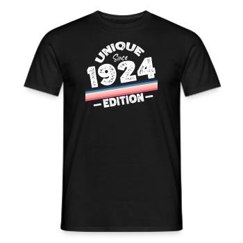 Unique Since 1924 Edition Birthday Vintage 1924 - Men's T-Shirt - black - Front - AI Model Male 178 light (178cm)