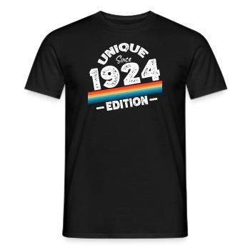 Unique since 1924 Edition Birthday Vintage 1924 - Men's T-Shirt - black - Front - AI Model Male 178 light (178cm)