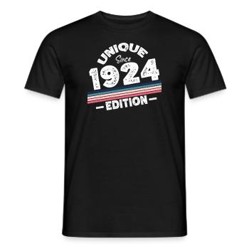 Unique since 1924 Edition Birthday Vintage 1924 - Men's T-Shirt - black - Front - AI Model Male 178 light (178cm)