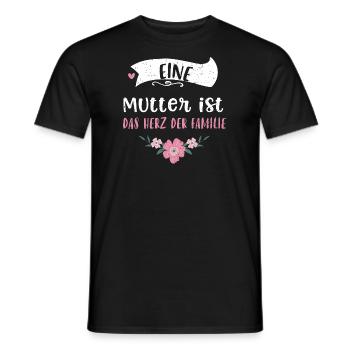 Eine Mutter ist das Herz der Fam... - Männer T-Shirt - Schwarz - Vorne - AI Model Male 178 light (178cm)