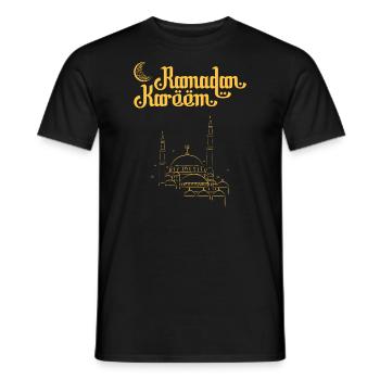 Ramadan Kareem Golden Mosque - Männer T-Shirt - Schwarz - Vorne - AI Model Male 178 light (178cm)