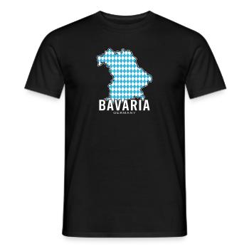 Bavaria Germany Contour Flag1 - Men's T-Shirt - black - Front - AI Model Male 178 light (178cm)