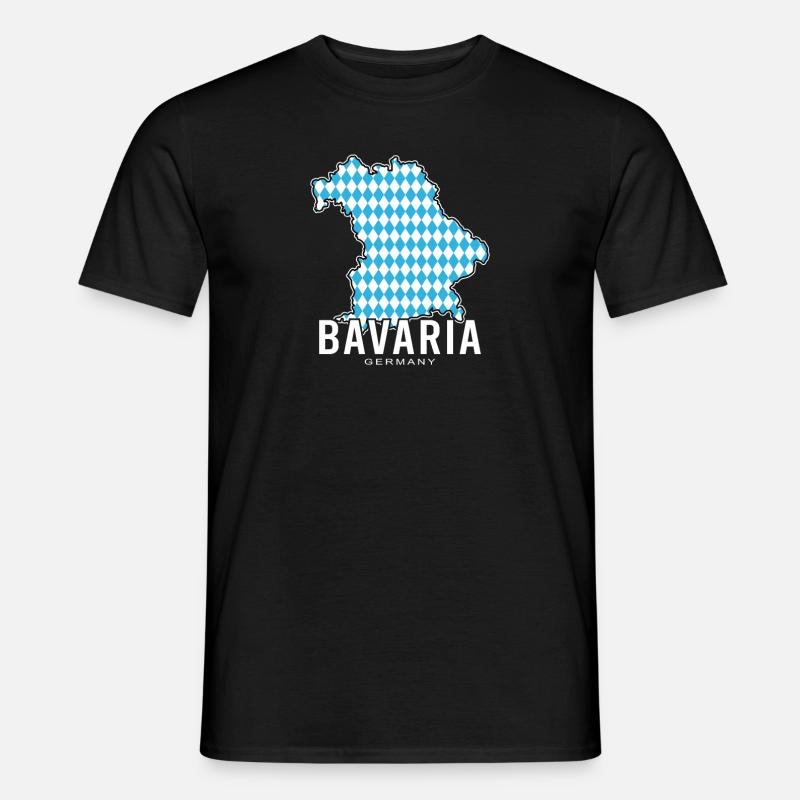 Bavaria Germany Kontur Flagge1 - Männer T-Shirt - Schwarz