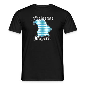Freistaat Bayern Kontur Flagge 2 - Männer T-Shirt - Schwarz - Vorne - AI Model Male 178 light (178cm)