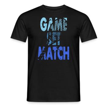 Ensemble de jeu de chemise de tennis Match Blue Design Hoodie - T-shirt homme - noir - Devant - AI Model Male 178 light (178cm)