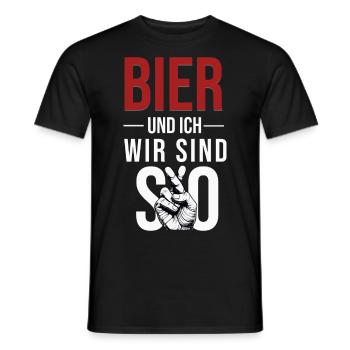Bier und ich, wir sind SO - Malle - Mallorca Party - Männer T-Shirt - Schwarz - Vorne - AI Model Male 178 light (178cm)