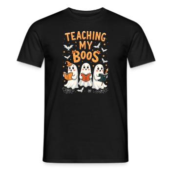 Halloween - Teaching my Boos - Men's T-Shirt - black - Front - AI Model Male 178 light (178cm)