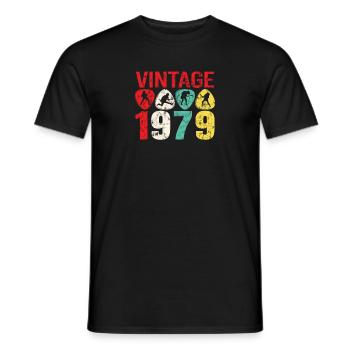 1979 Anniversaire Rock n Roll Vintage - T-shirt homme - noir - Devant - AI Model Male 178 light (178cm)