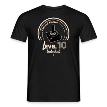 Level 10 freigeschaltet - Männer T-Shirt - Schwarz - Vorne - AI Model Male 178 light (178cm)