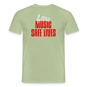 La musique sauve des vies - T-shirt homme - vert sauge - Devant - AI Model Male 178 light (178cm)