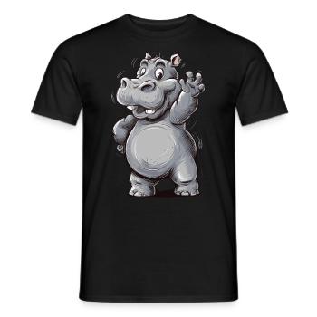 Niedliches Nipferd Baby mit Zung raus. Design - Männer T-Shirt - Schwarz - Vorne - AI Model Male 178 light (178cm)