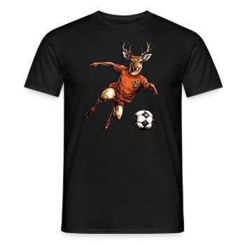 Hirsche Fussball - Männer T-Shirt - Schwarz - Vorne - AI Model Male 178 light (178cm)