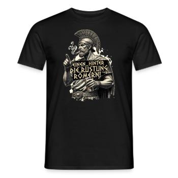 Einen hinter die Rüstung römern - Männer T-Shirt - Schwarz - Vorne - AI Model Male 178 light (178cm)