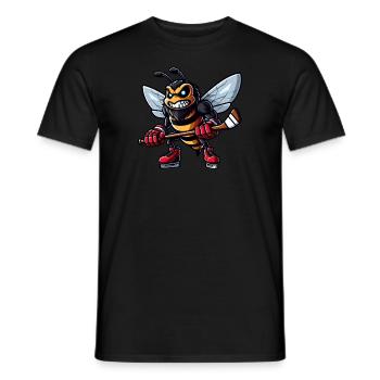 Biene Wespe Hornisse Hockey Hockeyspieler Design - Männer T-Shirt - Schwarz - Vorne - AI Model Male 178 light (178cm)