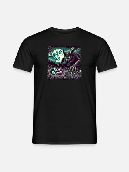 Gruseliger Werwolf Osterhase Albtraum - Männer T-Shirt - Schwarz