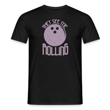 Bowling Skittles Bowler Saying Funny - Men's T-Shirt - black - Front - AI Model Male 178 light (178cm)