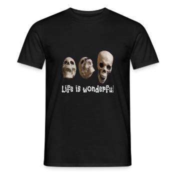 Funny skull Life is wonderful Shirt - Männer T-Shirt - Schwarz - Vorne - AI Model Male 178 light (178cm)