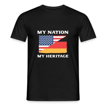 American German - Men's T-Shirt - black - Front - AI Model Male 178 light (178cm)