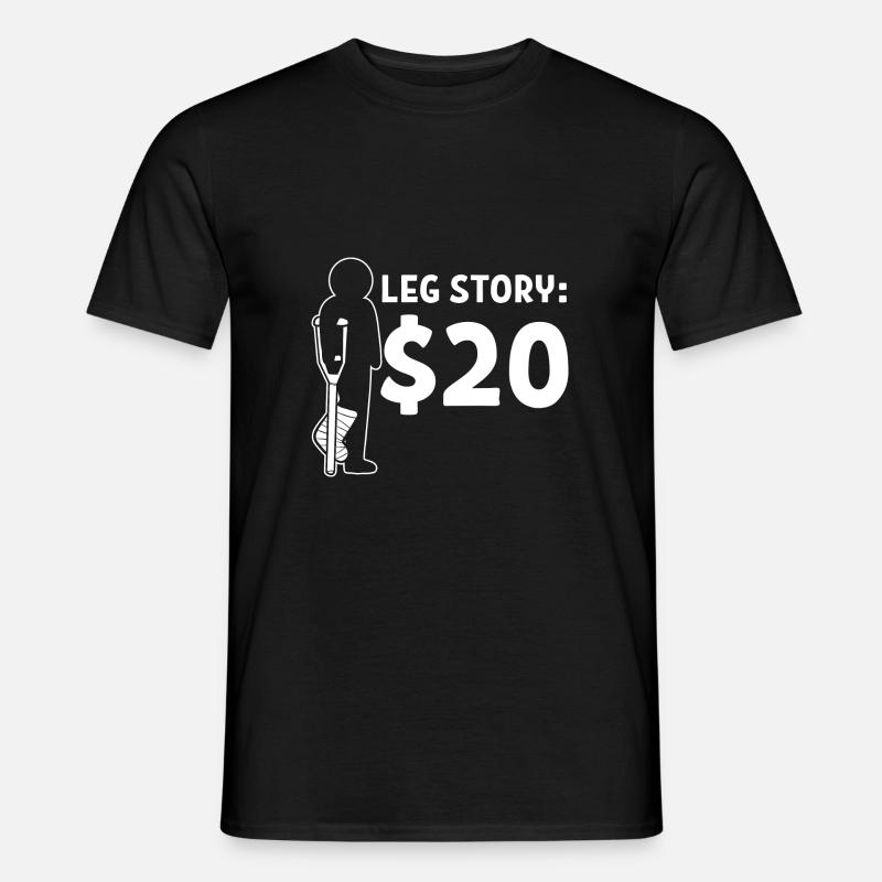 Gebrochenes Bein - Männer T-Shirt - Schwarz
