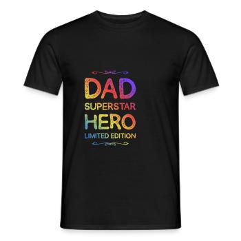 Best Dad Hero Dad Dad - Men's T-Shirt - black - Front - AI Model Male 178 light (178cm)