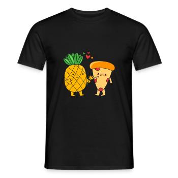 Pizza Hawaii Pizza Pineapple - Men's T-Shirt - black - Front - AI Model Male 178 light (178cm)