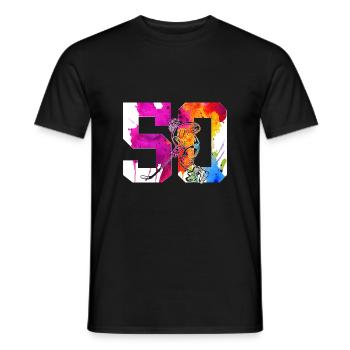 NUMBER 50 HOCKEY 50TH BIRTHDAY - Men's T-Shirt - black - Front - AI Model Male 178 light (178cm)