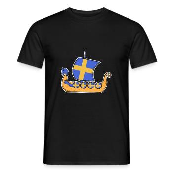 Schweden Schwedisch Wikinger Wiking - Männer T-Shirt - Schwarz - Vorne - AI Model Male 178 light (178cm)