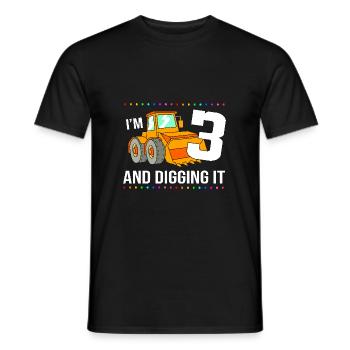 Children's birthday party construction site - Men's T-Shirt - black - Front - AI Model Male 178 light (178cm)