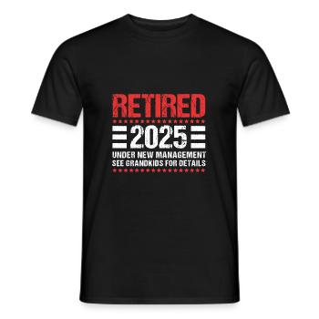 Retirement 2025 Pensioner Pension Pensioner - Men's T-Shirt - black - Front - AI Model Male 178 light (178cm)