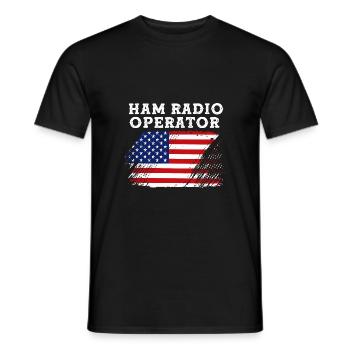 Amateur Radio Radio Antenna - Men's T-Shirt - black - Front - AI Model Male 178 light (178cm)