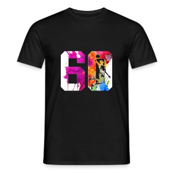 60. GEBURTSTAG BASKETBALL NUMMER 60 - Männer T-Shirt - Schwarz - Vorne - AI Model Male 178 light (178cm)