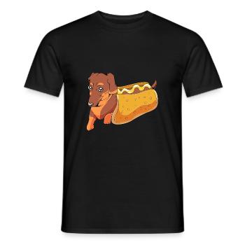 Hot Dog Snack - Men's T-Shirt - black - Front - AI Model Male 178 light (178cm)