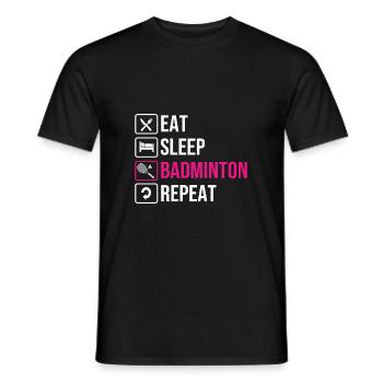 Badminton - Men's T-Shirt - black - Front - AI Model Male 178 light (178cm)