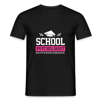 School psychologist, psychologist, psychotherapist - Men's T-Shirt - black - Front - AI Model Male 178 light (178cm)