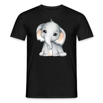 Baby Elephant Funny Sweet T-shirt Gift Idea - Men's T-Shirt - black - Front - AI Model Male 178 light (178cm)