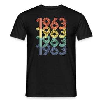 Cool Retro 1963, 60 ans, cadeau de 60e anniversaire - T-shirt homme - noir - Devant - AI Model Male 178 light (178cm)
