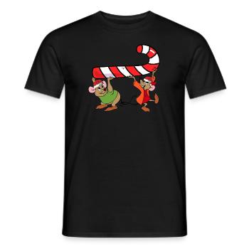 Bonbons de Noël Jaq et Gus - T-shirt homme - noir - Devant - AI Model Male 178 light (178cm)