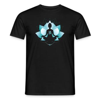 Blue Lotus Blossom - Men's T-Shirt - black - Front - AI Model Male 178 light (178cm)