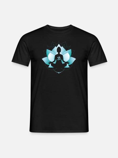 Blue Lotus Blossom - Men's T-Shirt - black