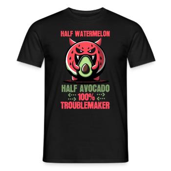 Half Watermelon, Half Avocado, All Trouble! - Men's T-Shirt - black - Front - AI Model Male 178 light (178cm)